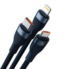Baseus Flash Series II kabel USB Typ C / USB Typ A - USB Typ C / Lightning / micro USB 100 W 1,2 m niebieski (CASS030103)