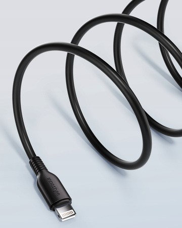 INNOSTYLE JAZZY KABEL USB-C LIGHTNING MFI SZYBKIEGO ŁADOWANIA DO IPHONE KEVLAR 1M CZARNY