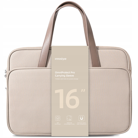 INNOSTYLE DAMSKA TORBA NA LAPTOPA 15 6 16 WODOODPORNA OMNIPROTECT BEŻOWA