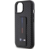 Etui BMW Grip Stand Smooth & Carbon na iPhone 15 - czarne