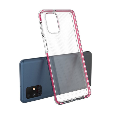 Spring Case pokrowiec żelowe etui z kolorową ramką do Samsung Galaxy M31s ciemnoróżowy