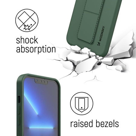 Wozinsky Kickstand Case silikonowe etui z podstawką etui Samsung Galaxy S21+ 5G miętowe