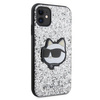 Etui Karl Lagerfeld KLHCN61G2CPS na iPhone 11 / Xr - srebrne Glitter Choupette Patch