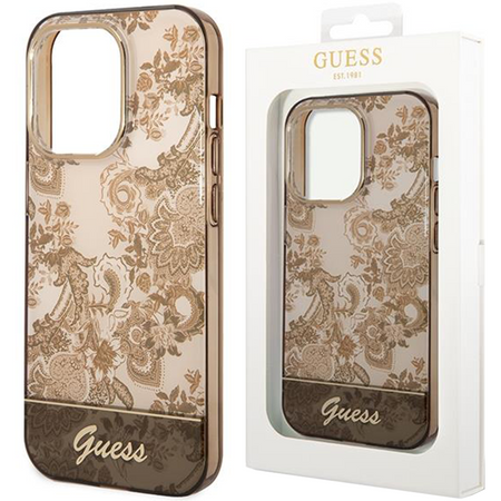 Guess GUHCP14XHGPLHC iPhone 14 Pro Max 6,7" ochre hardcase Porcelain Collection