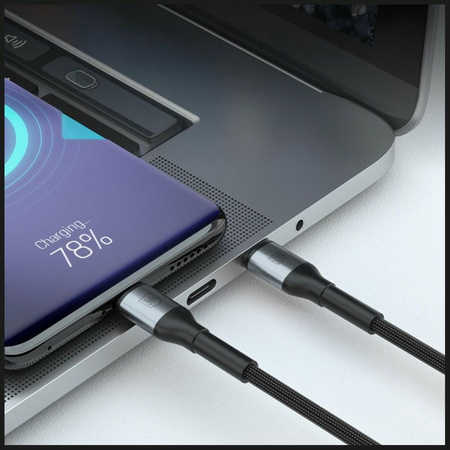 Kabel 3MK Hyper Cable N-SERIES USB-C do  USB-C 50cm PD 3.0 QC 3.0 20V/3A 60W czarny