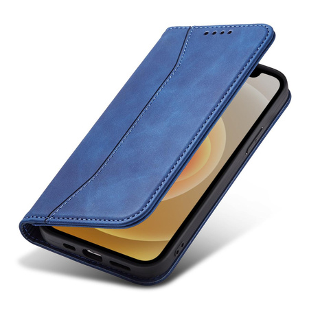 Magnet Fancy Case etui do iPhone 12 Pro pokrowiec portfel na karty kartę podstawka niebieski