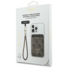 Zestaw portfel + hand strap Guess triangle MagSafe brązowy
