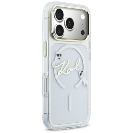Etui Karl Lagerfeld IML Choupettes Karl Script Logo MagSafe do iPhone 17 Pro Max przezroczysty
