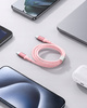 INNOSTYLE POWERFLEX KABEL USB-C SZYBKIE ŁADOWANIE DO IPHONE SAMSUNG 3A 60W KEVLAR 2M RÓŻOWY