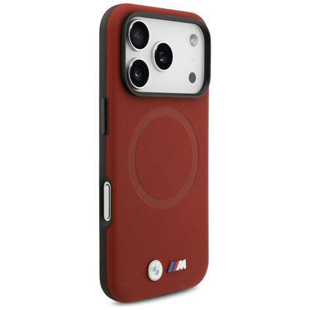 Etui BMW M FW Metal Logo MagSafe do iPhone 17 Pro czerwony