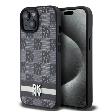 DKNY POKROWIEC HARDCASE DO IPHONE 14 15 136.1 SKÓRZANY MONO PATTERN STRIPES
