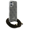 GUESS POKROWIEC HARDCASE CROSSBODY CORD DO IPHONE 16 6.1'' BROWN 4G PRINT