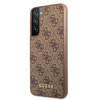 Guess GUHCS22SG4GFBR S22 S901 brązowy/brown hard case 4G Metal Gold Logo