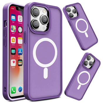 Magnetyczne etui z MagSafe Color Matte Case do iPhone 15 Pro - fioletowe