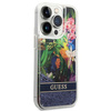 Guess GUHCP14LLFLSB iPhone 14 Pro 6,1" niebieski/blue hardcase Flower Liquid Glitter