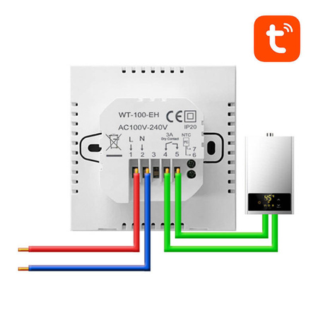 AVATTO TERMOSTAT DO BOILERA CWU ZWT100 ZIGBEE TUYA 3A STEROWANIE ZDALNE