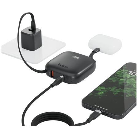 PowerBank 4w1 Bazic Fusion 10000mAh PD20W USB-C/Lightning czarny