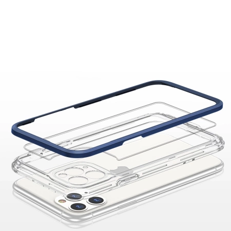 HURTEL ETUI POKROWIEC CLEAR 3IN1 DO IPHONE 11 PRO MAX ŻELOWY Z RAMKĄ