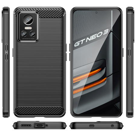 Carbon Case elastyczne etui pokrowiec Realme GT Neo 3 czarny