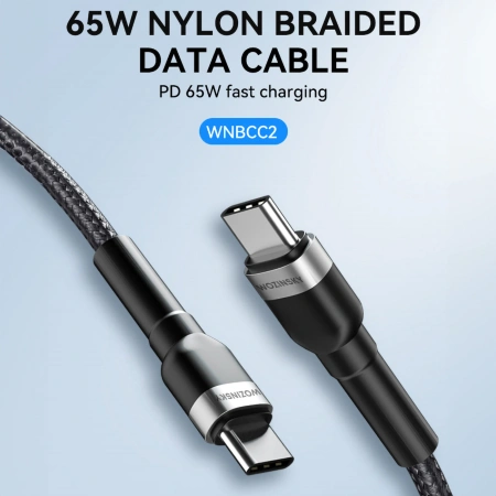 WOZINSKY KABEL USB-C 2M PD 65W DO TELEFONÓW I AKCESORII SZYBKIE ŁADOWANIE