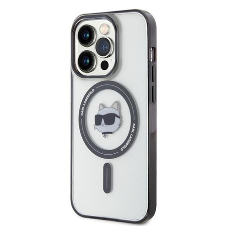 Karl Lagerfeld KLHMP15XHCHNOTK iPhone 15 Pro Max 6.7" transparent hardcase IML Choupette`s Head MagSafe