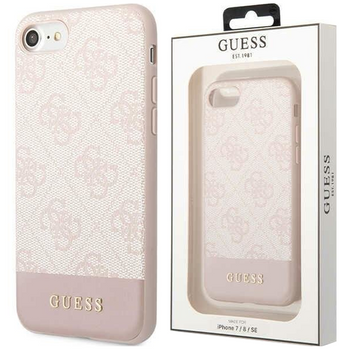 Etui Guess GUHCI8G4GLPI na iPhone 7 / 8 / SE 2020 / SE 2022 - różowe 4G Stripe Collection