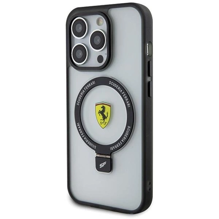 Etui Ferrari Ring Stand 2023 Collection MagSafe do iPhone 15 Pro - przezroczyste