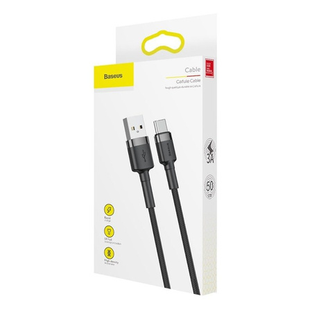 BASEUS KABEL USB DO USB-C 3A 0.5M DO TELEFONÓW Z SZYBKOŚCIĄ ŁADOWANIA 3A