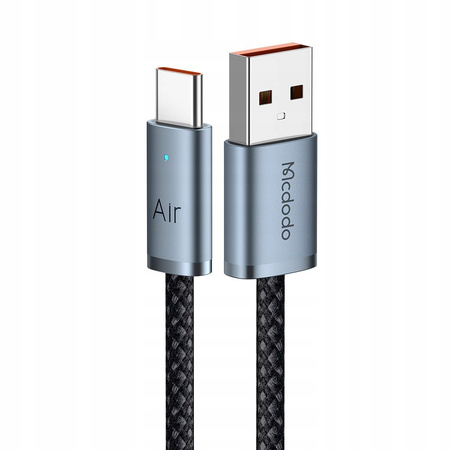 MCDODO KABEL USB-A USB-C SZYBKIE ŁADOWANIE USB TYP C 6A 100W 1M LED CZARNY