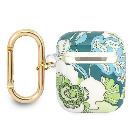 Guess GUA2HHFLN AirPods cover zielony/green Flower Strap Collection