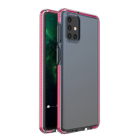 Spring Case pokrowiec żelowe etui z kolorową ramką do Samsung Galaxy M51 ciemnoróżowy