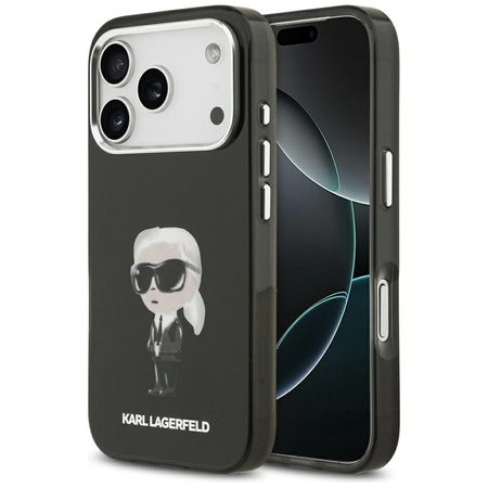 Etui Karl Lagerfeld IML Aquarelle Karl & Logo MagSafe do iPhone 17 Pro czarny