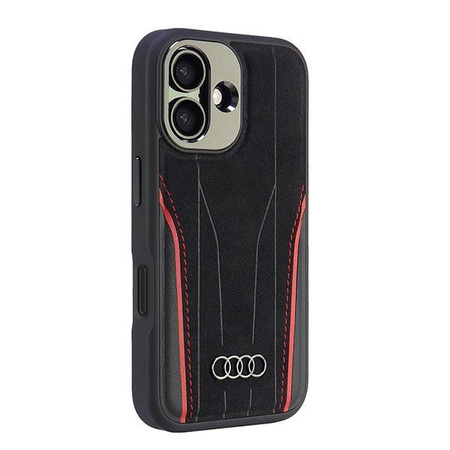 Audi Genuine Leather MagSafe iPhone 166.1 czarno-czerwony/black-red hardcase AU-TPUPCMIP16-R8/D3-RD