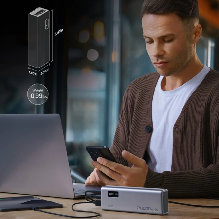 Powerbank Cuktech P+Series No.15 150W 20000mAh - szary