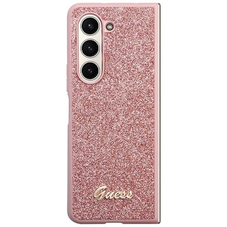 Etui Guess Glitter Script na Samsung Galaxy Z Fold 5 - różowe