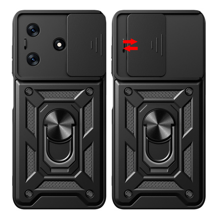 Etui pancerne Hybrid Armor Camshield do Tecno Spark 10 Pro z osłoną na aparat - czarne