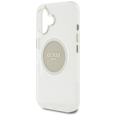 GUESS ETUI CASE DO IPHONE 16 DO MAGSAFE Z LOGO CLASSIC METAL COLORED CIRCLE