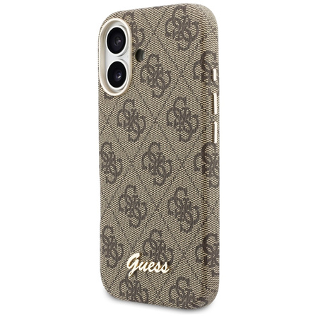 Etui Guess 4G Script MagSafe do iPhone   17 brązowy
