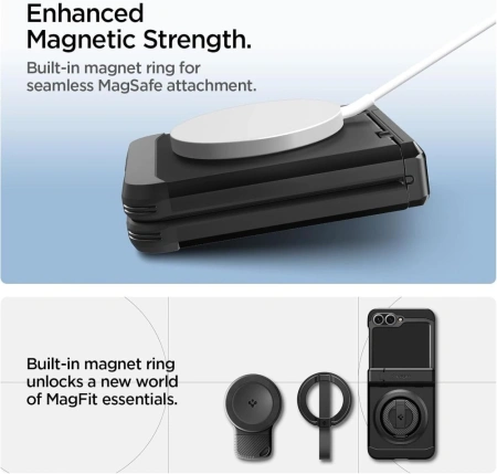 Etui Spigen Tough Armor Pro Mag MagSafe na Samsung Galaxy Z Flip 6 / 7 FE - czarne