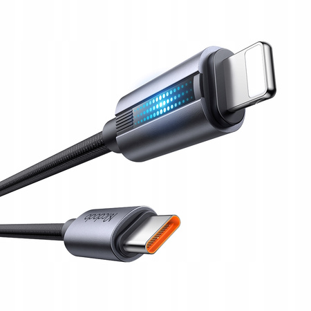 MCDODO ŁADOWARKA KABEL USB-C LIGHTNING SZYBKIEGO ŁADOWANIA DO IPHONE 1M LED
