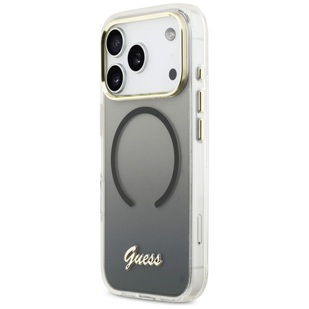 Etui Guess IML Gradient Script Metal MagSafe do iPhone 17 Pro czarny