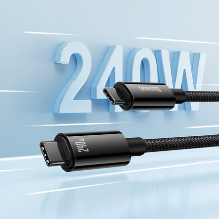 Kabel USB C - USB C 480Mb/s 240W 2m Baseus Tungsten Gold CAWJ040101 - czarny