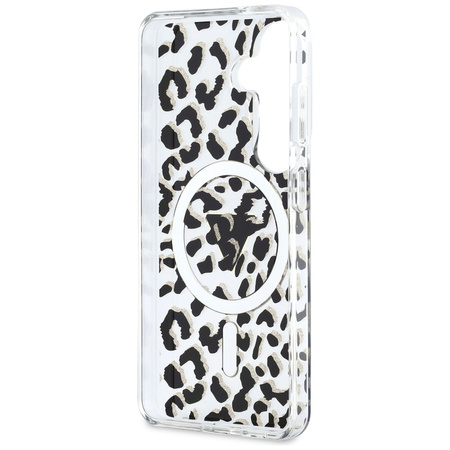 Etui Guess IML Leopard Print Triangle    MagSafe do Samsung Galaxy S26 czarny