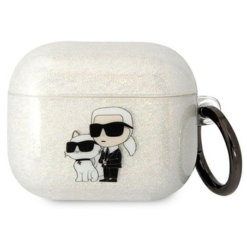 Etui Karl Lagerfeld KLA3HNKCTGT na AirPods 3 cover - przezroczyste Glitter Karl&Choupette