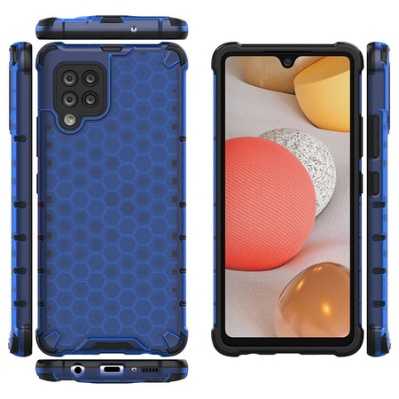 Honeycomb etui pancerny pokrowiec z żelową ramką Samsung Galaxy A42 5G niebieski