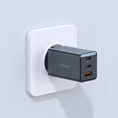 MCDODO SZYBKA ŁADOWARKA SIECIOWA ZASILACZ 3X USB-C PD USB GAN 67W KABEL 1M
