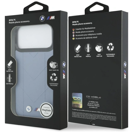 BMW ETUI M QUILTED LOGO DO IPHONE 17 PRO MAX MAGSAFE ELEGANCKIE OCHRONA
