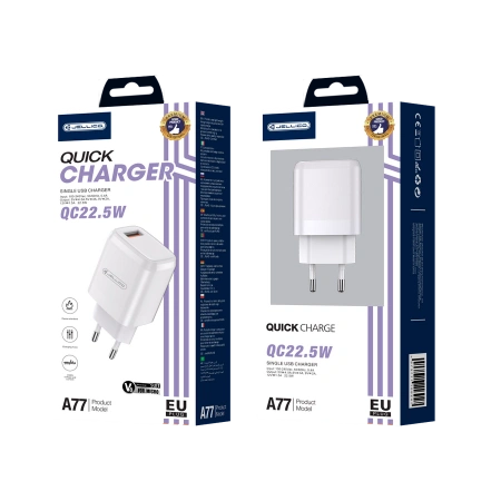 JELLICO ładowarka sieciowa A77 22,5W 1xUSB QC3.0 + kabel Micro USB Biały