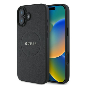 GUESS ETUI HARDCASE DO IPHONE 16 6.1 Z DO MAGSAFE PIERSCIEN ZŁOTY