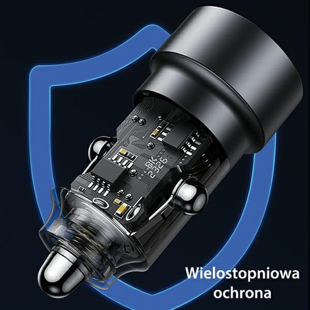 USAMS ŁADOWARKA SAMOCHODOWA C39 60W DO TELEFONÓW USB USB-C SZYBKA ŁADOWARKA